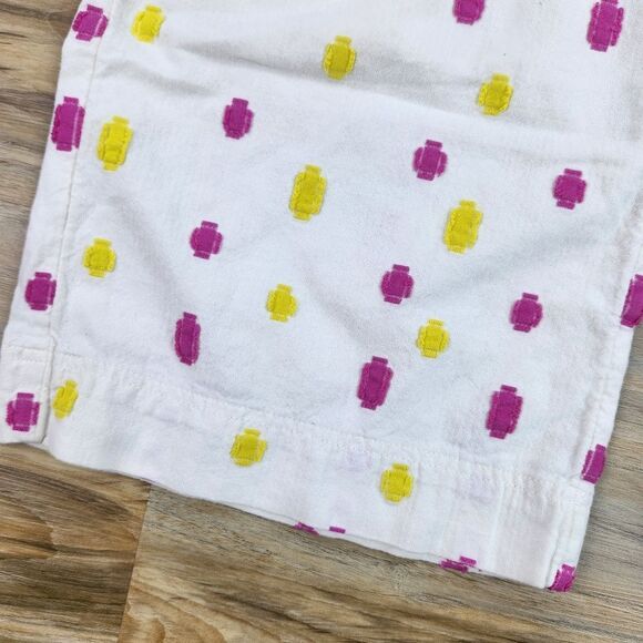 🔹️Anthropologie Cream w/Pink & Yellow Dot Wide Leg Cropped Pants Size 10 - Picture 9 of 15